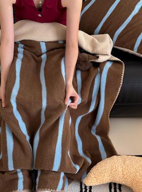 毛LLQ四保暖毛绒毯沙发盖毯办公室午睡盖被小毯子季羊毯休闲毯