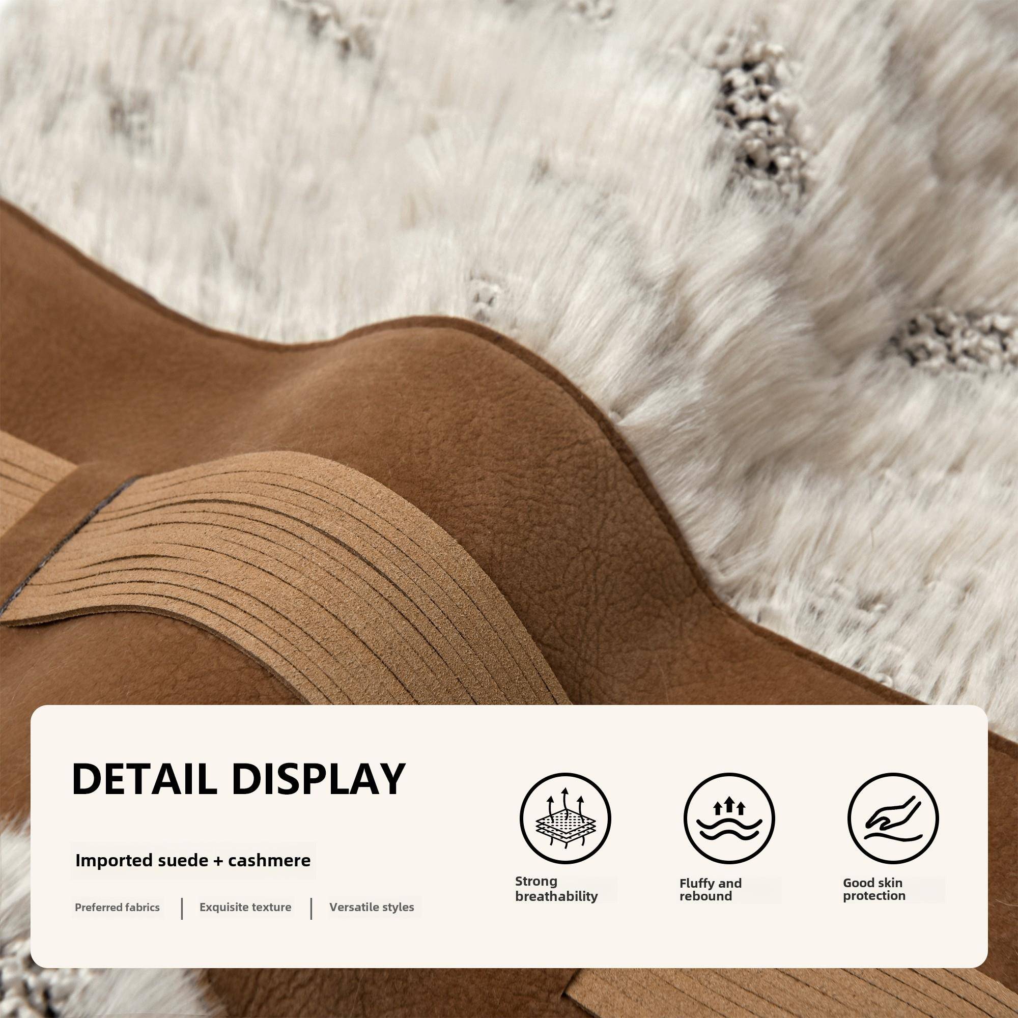 羊毛麂皮拼接高厅档住宅酒店客沙发枕Wa房i-Sbabi风格样GMJ板长腰