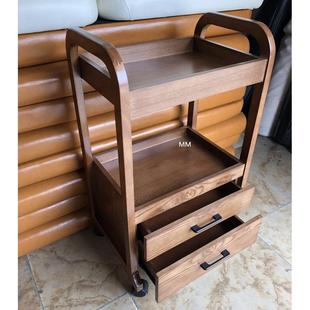 美容院欧实木美容美发多功能推车ZLT双层屉抽美床式工具美甲小推