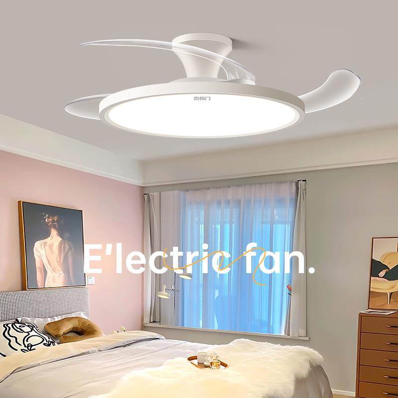 护隐形吊灯2024眼用新扇款全光谱静音饭厅卧室家一体吊扇灯