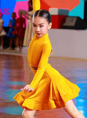 Ven定ny考薇妮VGE25009拉丁服女童级比赛规服进口舞丝绒大型赛事