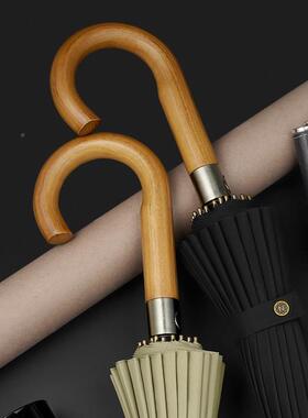 2骨暴雨专用自4动长抗柄伞加大加厚加固雨伞HGL-N-72商务结实弯钩