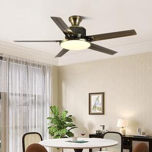 曙风阳顶风厅扇灯卧室北欧餐吸厅中古电扇灯变频铁AH-5213叶复古