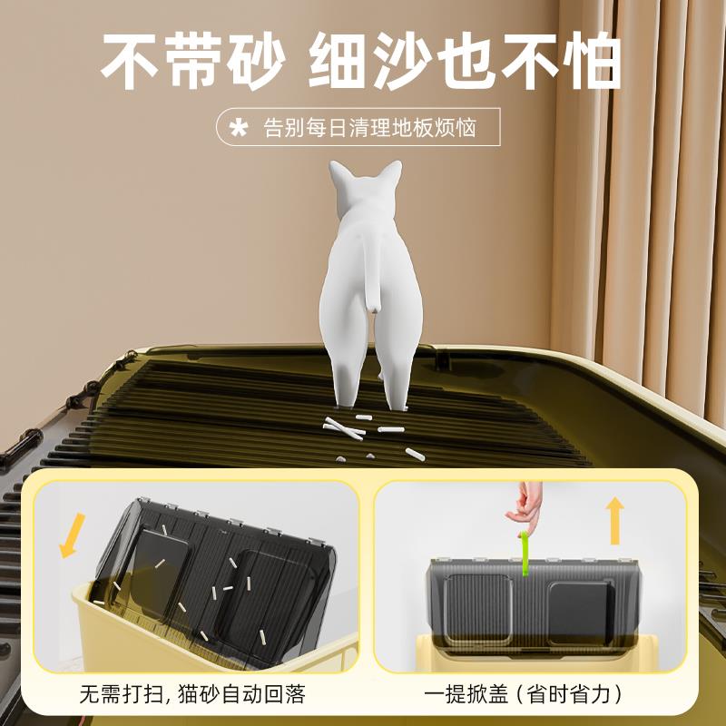 顶入式猫砂盆超大号全闭沙式防封猫WAD_TSMS外溅垫防臭幼猫盆特大