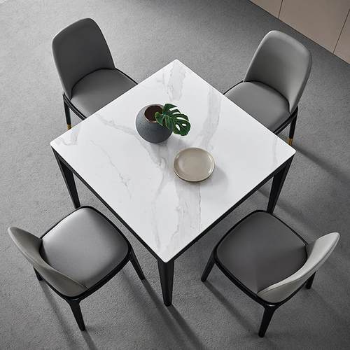 现代简约板实木桌椅组餐合用家小户型正岩方形吃饭桌子阳台打QC-0