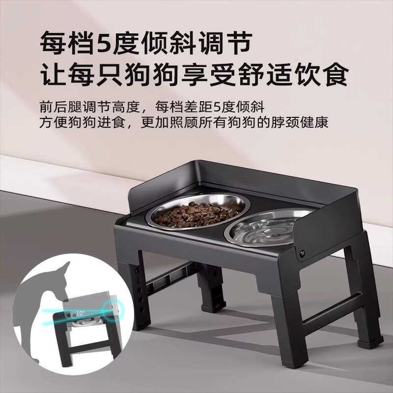 狗碗狗食盆双碗大型犬防打翻护颈餐桌高脚金毛粮碗大号宠物碗饭盆