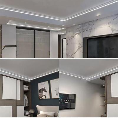 仿石膏线灯带免吊顶悬浮反光洗墙灯槽双眼皮客厅顶角明装饰条型灯