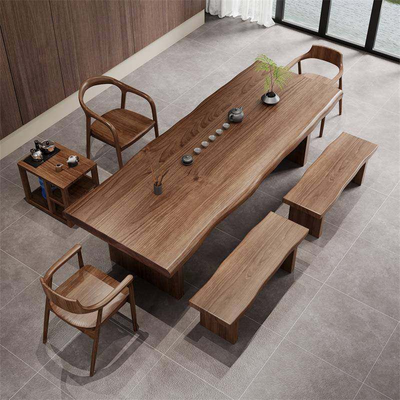 实木茶桌自然边原木大板泡茶桌椅办公室会客禅意功夫泡茶台,商业/办公家具,茶台/茶桌,淘宝优惠券,粉丝福利购,淘宝优惠卷