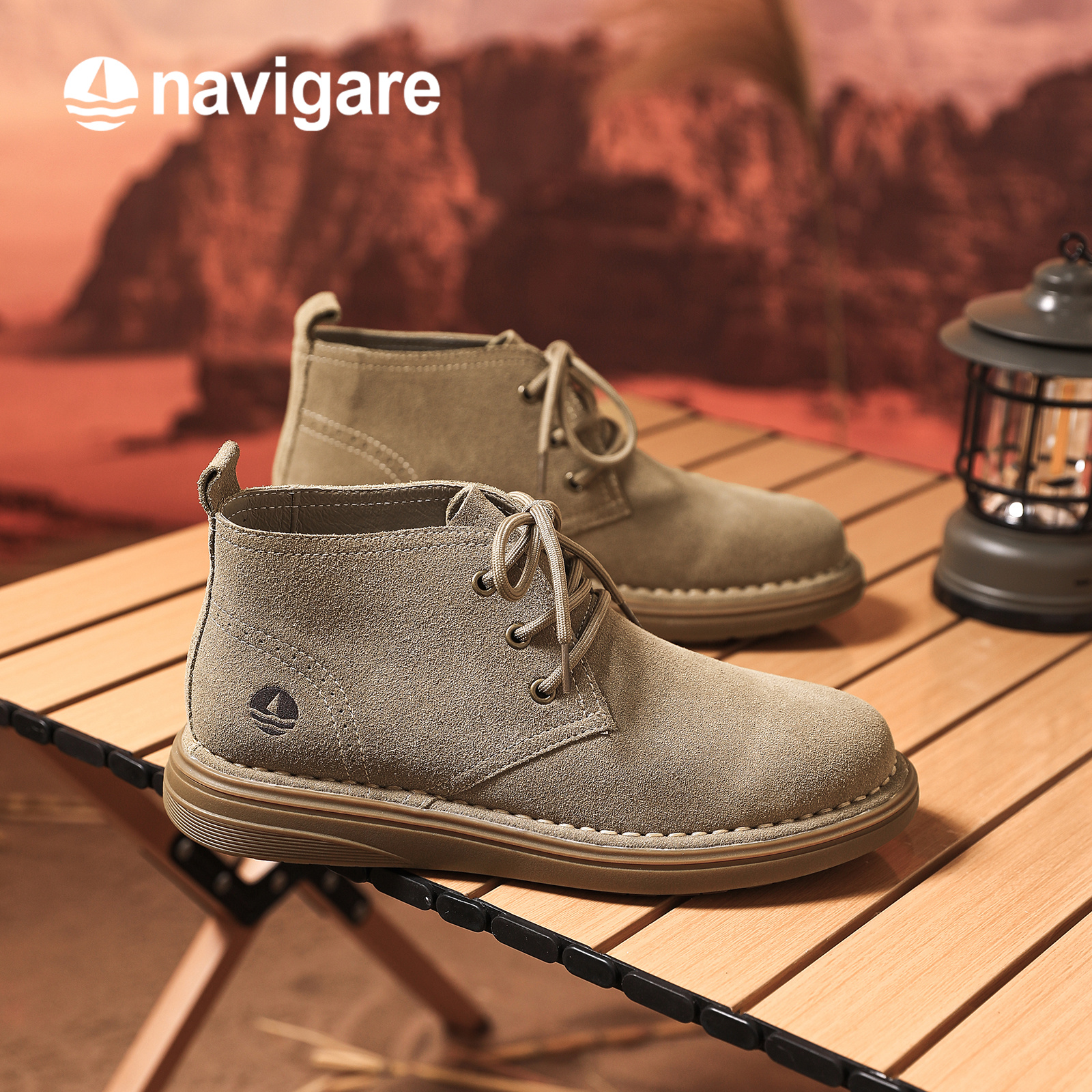 Navigare意大利小帆船男士大黄靴2025秋冬新款男鞋休闲马丁靴男款