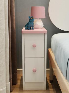 新款卧室小工具2025303540厘米迷你床头柜小公寓超窄儿童粉红色圆