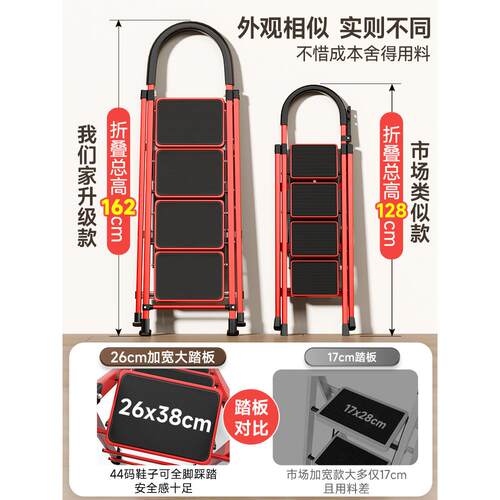 梯子家用折叠缩室伸内多功梯能楼梯折加厚叠步梯乔迁FYK登高人字