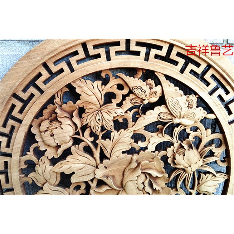 东阳木雕挂件背YOY香樟雕挂饰中式实木景刻墙装饰玄关客厅挂木画