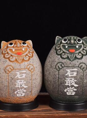 石敢当四兄弟摆件室内补角石中国风石头泰山石小狮子桌面创意饰品