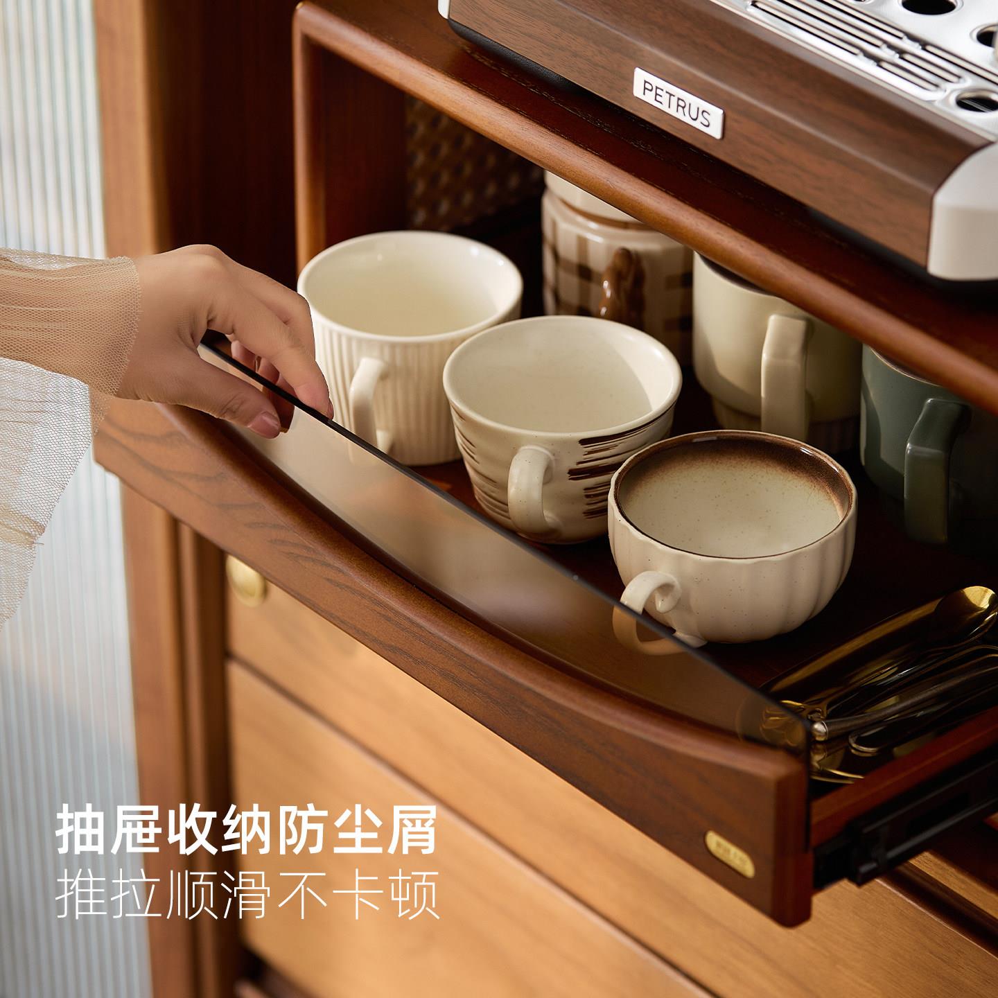 咖啡机置物架吧架水杯茶杯杯放置餐桌餐架柜收纳柜台收纳层架实木