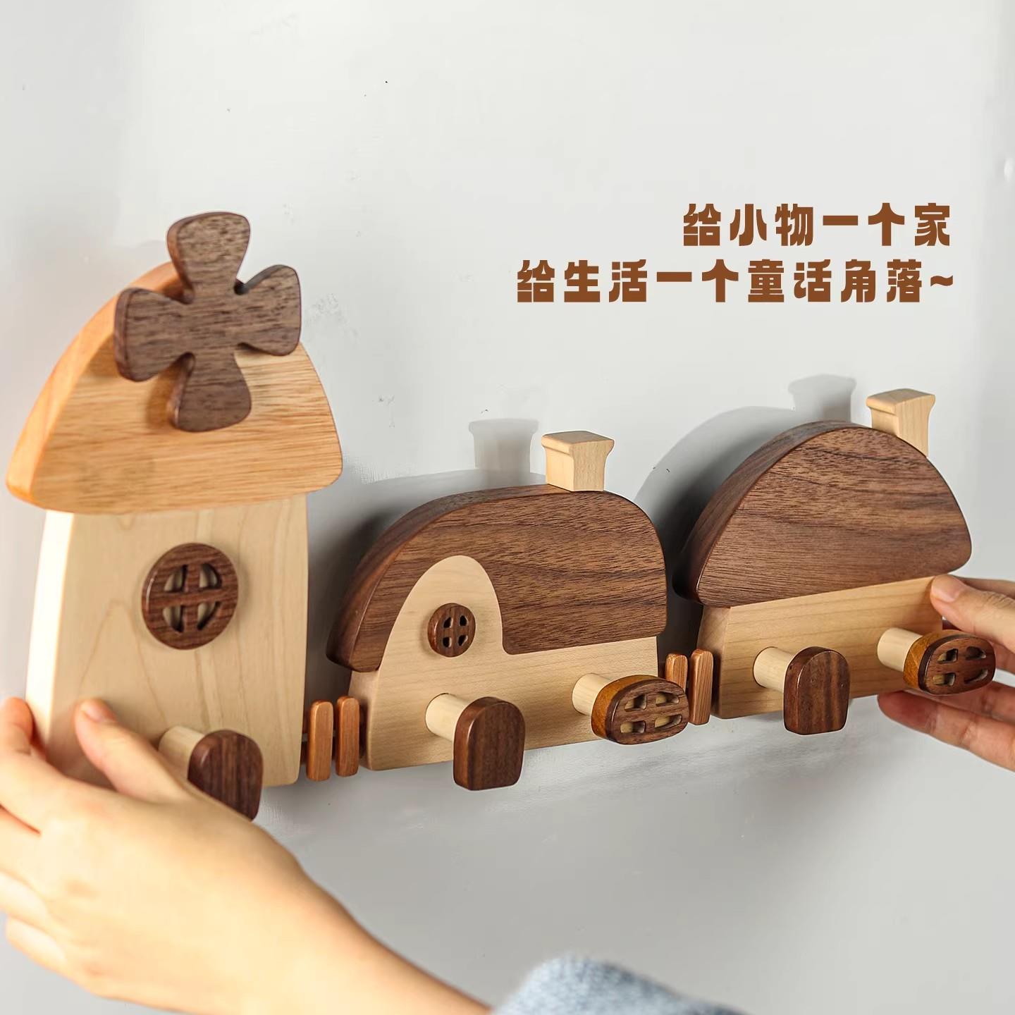 创意可爱实挂钩儿童房户门玄DSU关入墙衣壁挂衣架免打孔木衣帽架