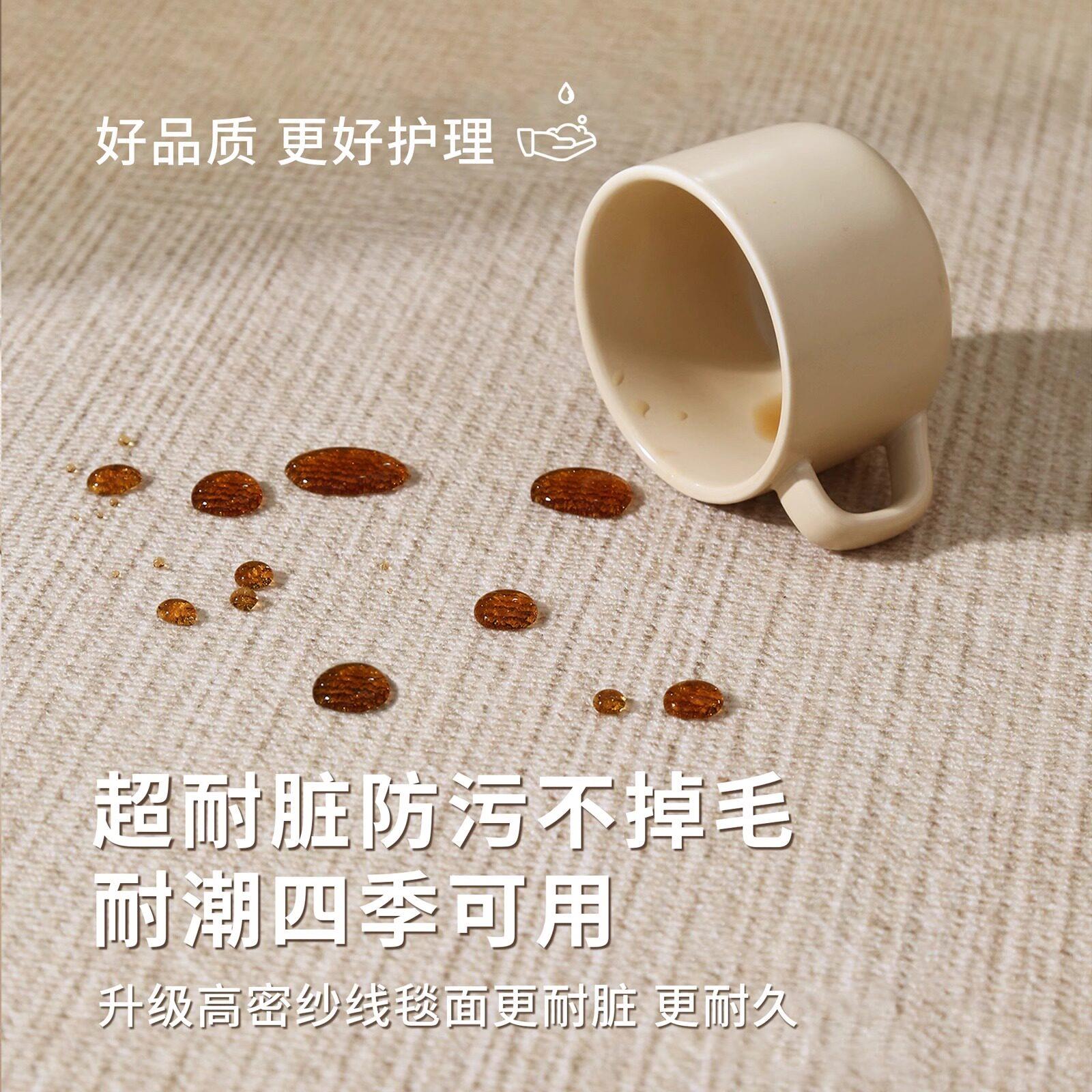 2床05新防款客厅地毯免洗可擦白茶-GD-卧室边毯轻奢2高级水防污沙