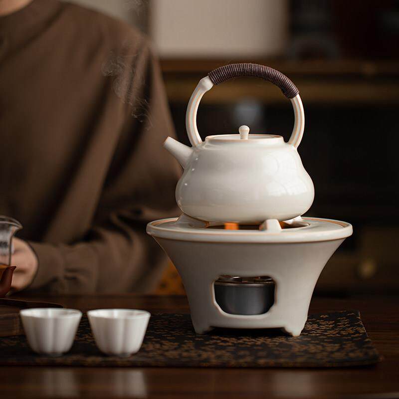 冬日户外围炉煮茶明火泡茶炉煮茶壶提梁壶煮茶器酒精炉围炉煮茶蜡