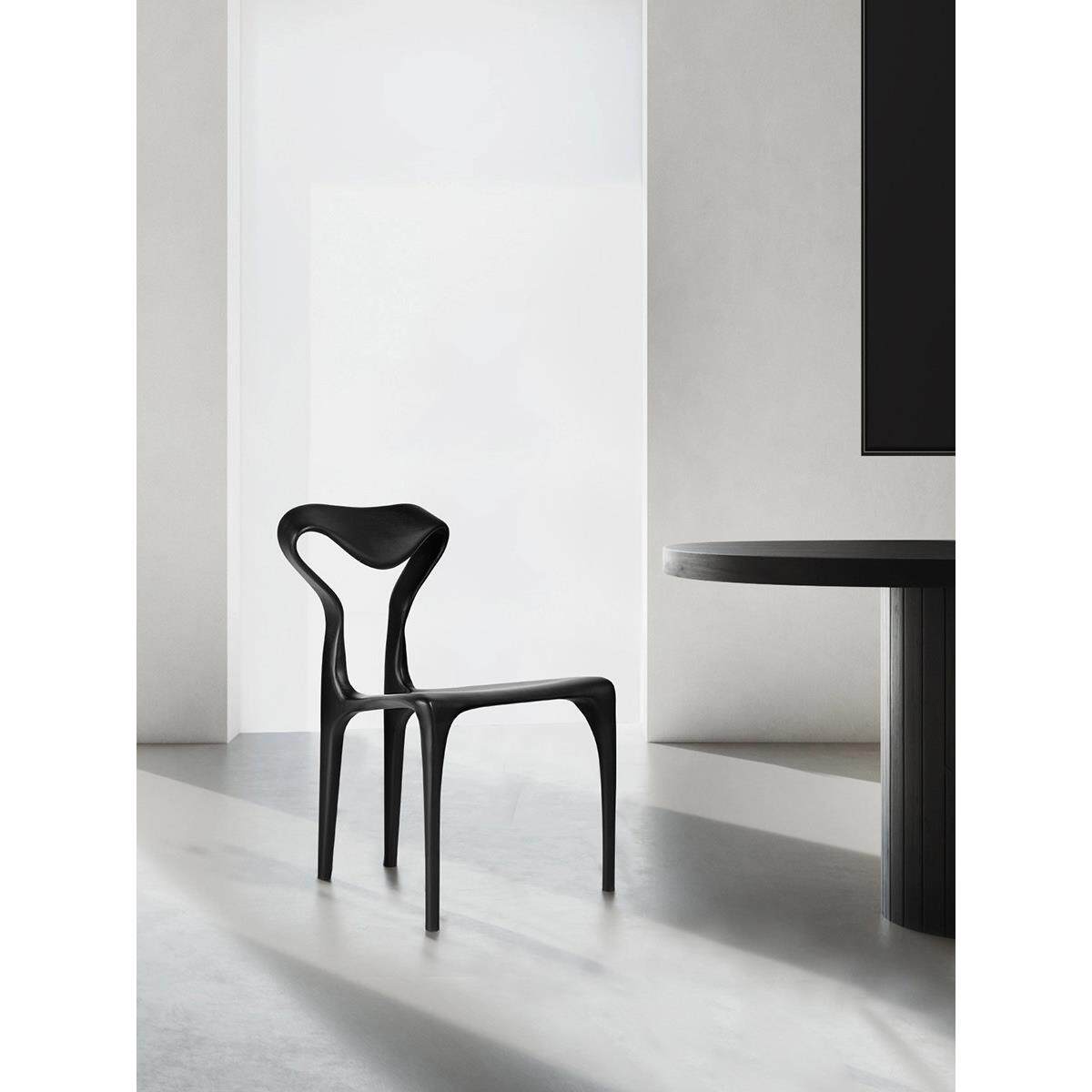 意大利极简主义灰烬餐椅设计师高端中世纪餐桌椅子实木学习椅靠背