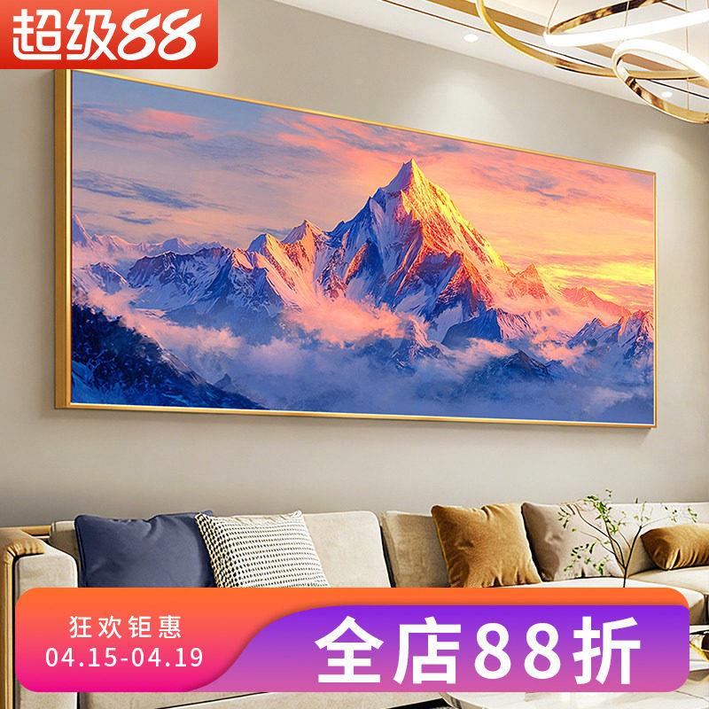 日照金山厅沙发背景墙装画饰客画壁现代YH-2441轻奢大气高级感办