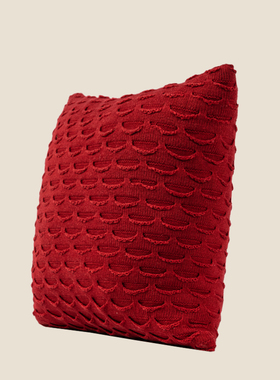 NW新宸优品 in喜庆针织毛线抱枕客厅沙发卧室结婚红色布置靠垫