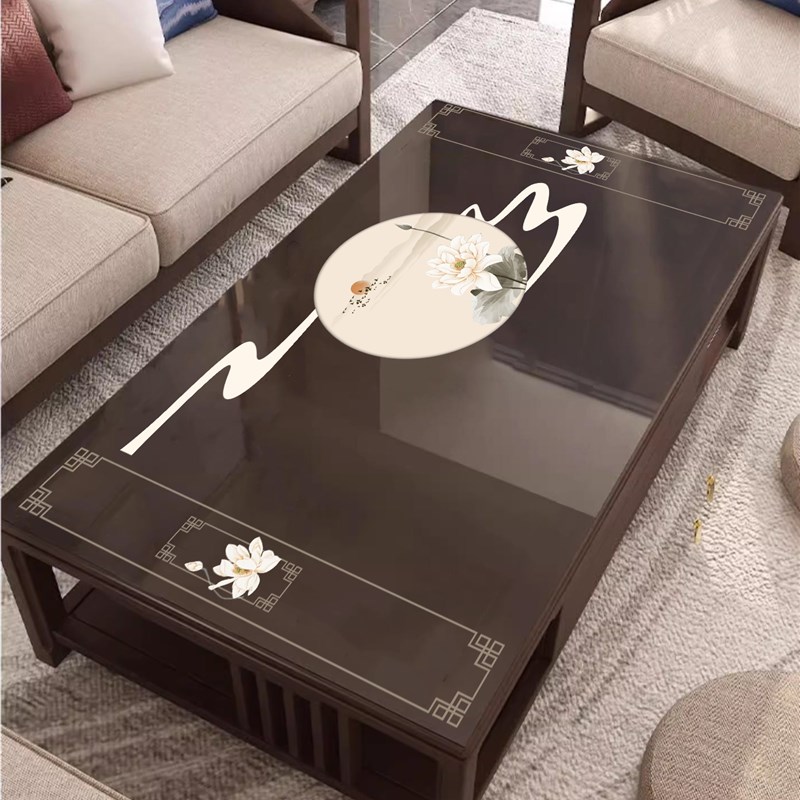 D中式桌布免洗防油防水C塑料软玻璃茶几桌垫餐桌半水晶板