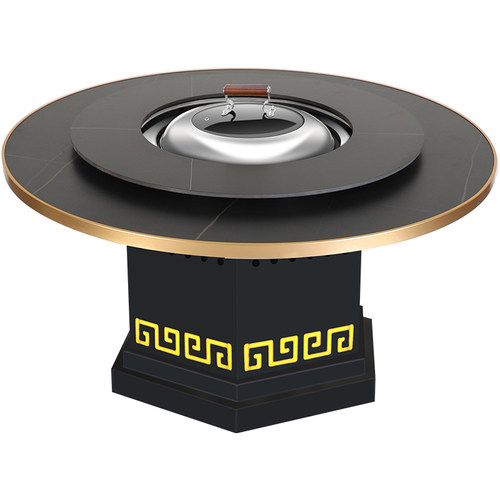 铁锅炖灶台桌烧黑晶炉岩板火锅桌商用地锅鸡专用灶柴火鸡灶大锅台