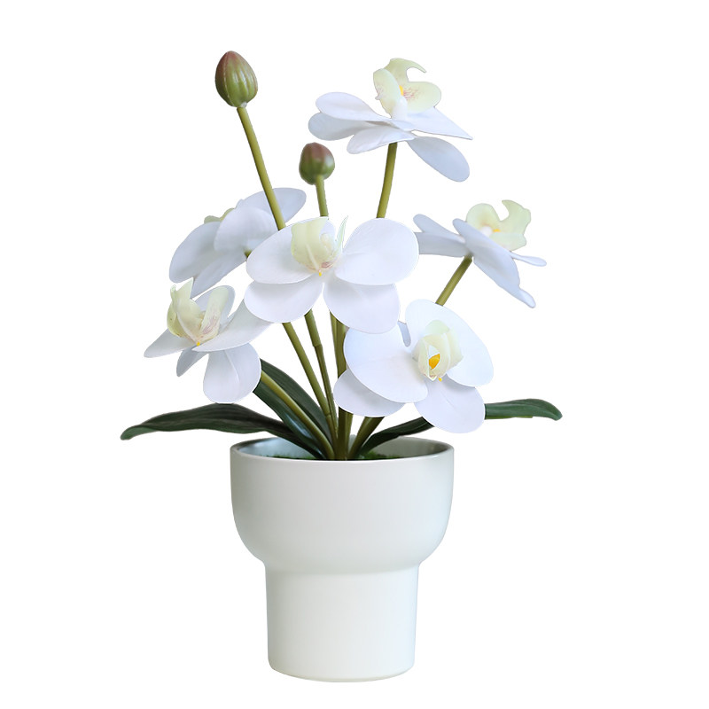 手感蝴蝶兰仿真小假客厅桌面盆景玄关酒店摆设装饰品