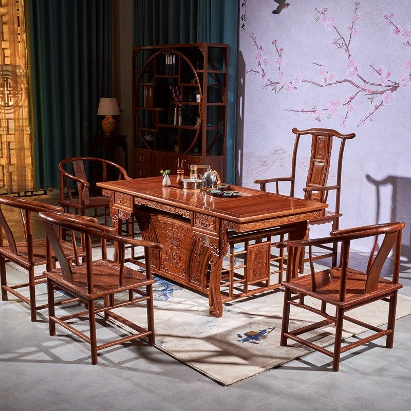 红木茶桌椅梨刺猬紫檀新茶几桌实木功夫茶台泡茶桌装,住宅家具,茶几,淘宝优惠券,粉丝福利购,淘宝优惠卷