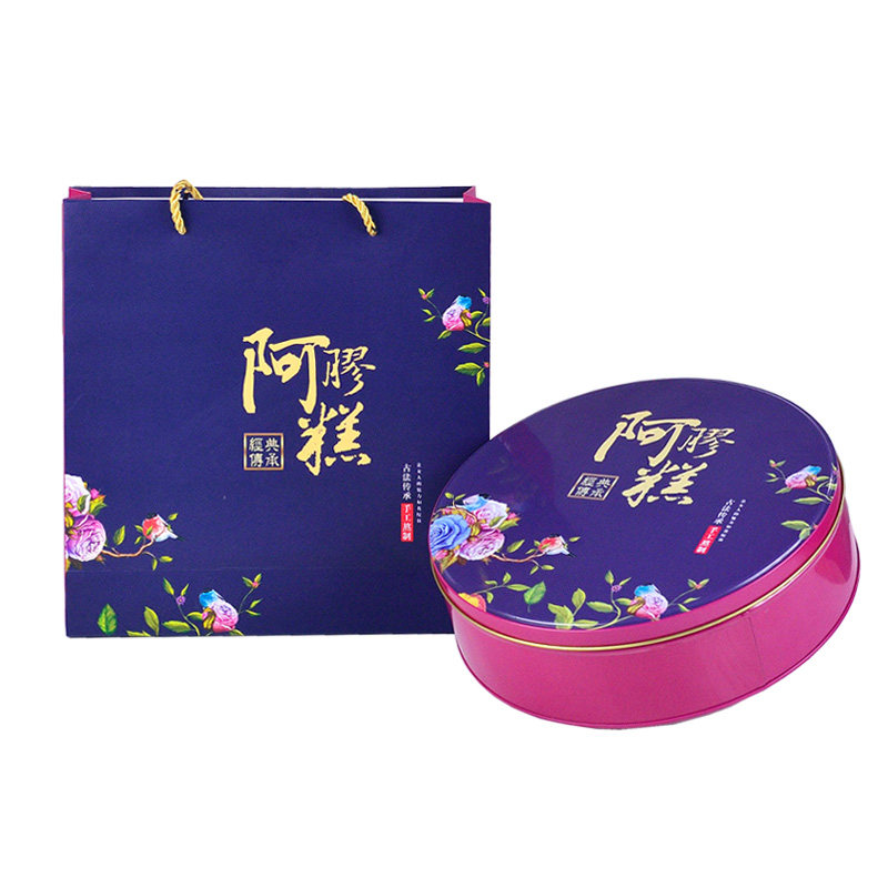 新款一斤装阿胶糕包装盒铁盒礼品盒装固元通用高档圆型,包装,礼品盒,淘宝优惠券,粉丝福利购,淘宝优惠卷