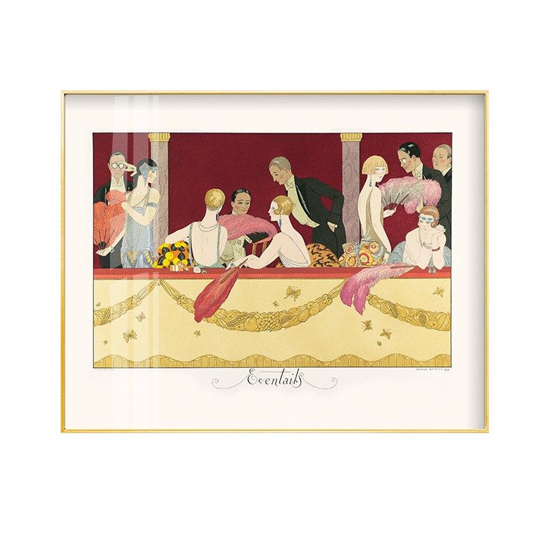 散步去巴比尔复古插画小新卧室玄关客装饰挂画横幅铝合金框,家居饰品,现代装饰画,淘宝优惠券,粉丝福利购,淘宝优惠卷