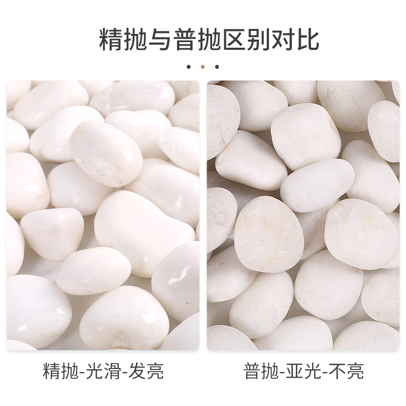 白色鹅卵石铺地造景雨花石鱼缸庭院铺路大小白石头天然精抛白石子