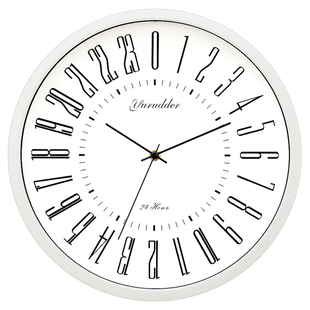 英寸时钟圆形金属时尚现代小时石英钟表挂钟客厅创意