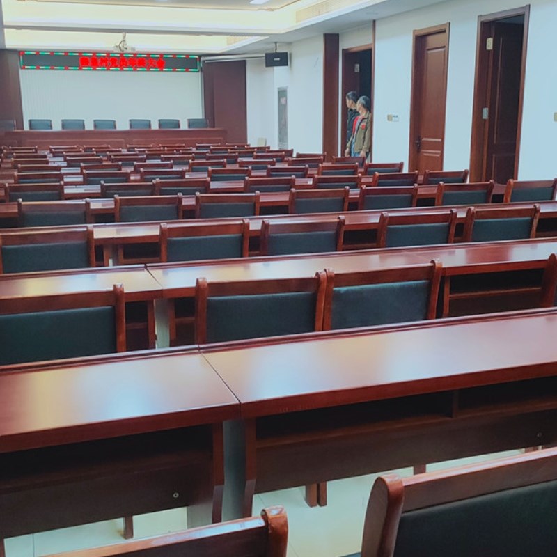 新款木皮桌椅培训1m2办公桌会议室油漆双人条桌条形会议桌子米长