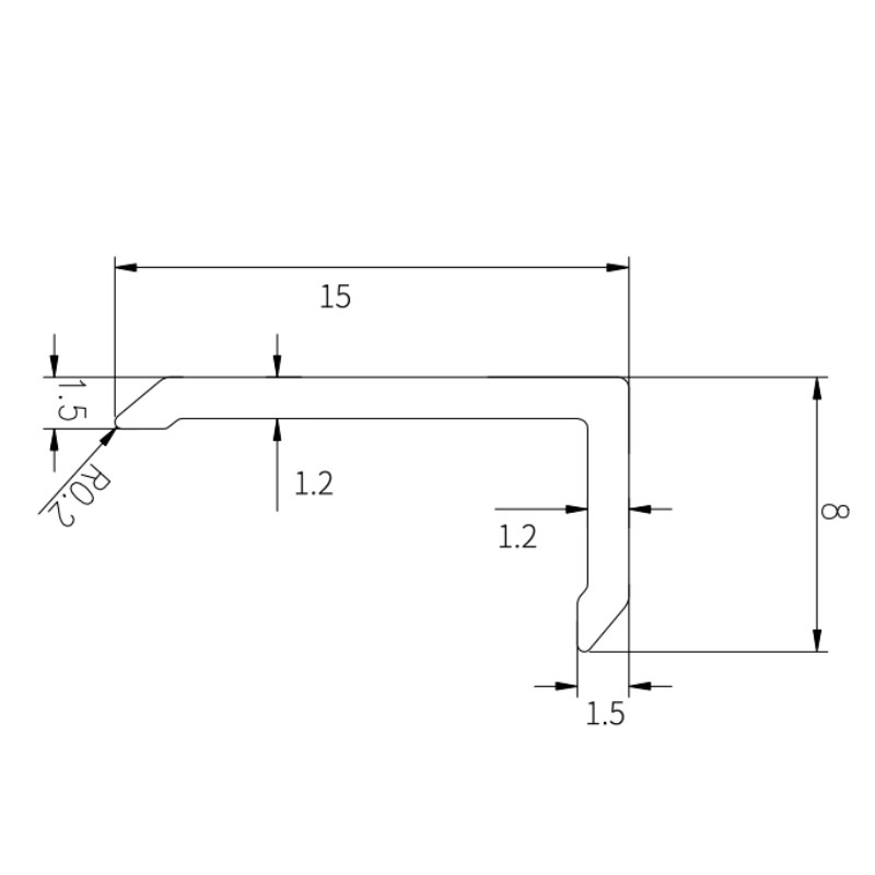 加厚7字型铝合金收边条L型直角木地板压条衣柜边条木纹金属收口条