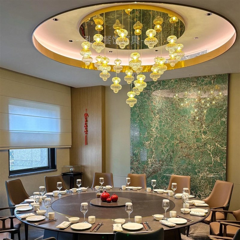 艺术氛围玻璃吊灯酒店大堂宴会厅创意装饰灯饭店包间餐饮包厢吊灯