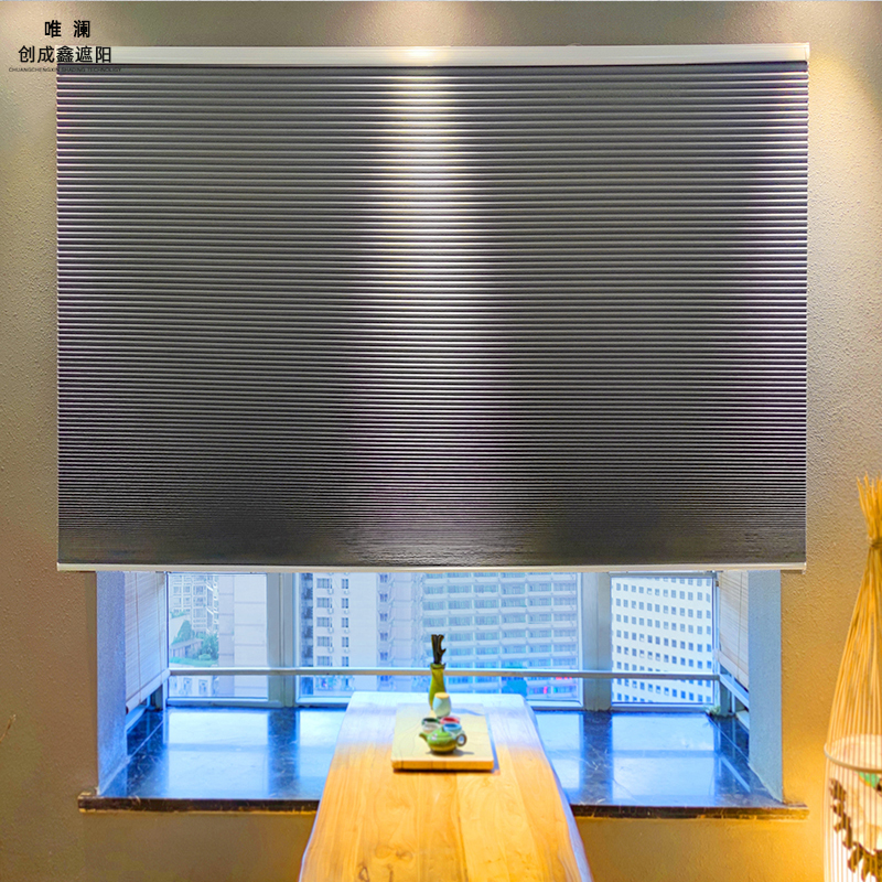 免打孔拉珠蜂巢帘隔热降噪风琴帘客厅阳台卧室升降百叶窗帘防水
