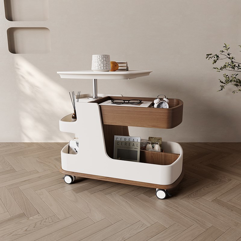 22新款实木客厅沙发边几柜可升降小户型推车卧室床头柜茶几