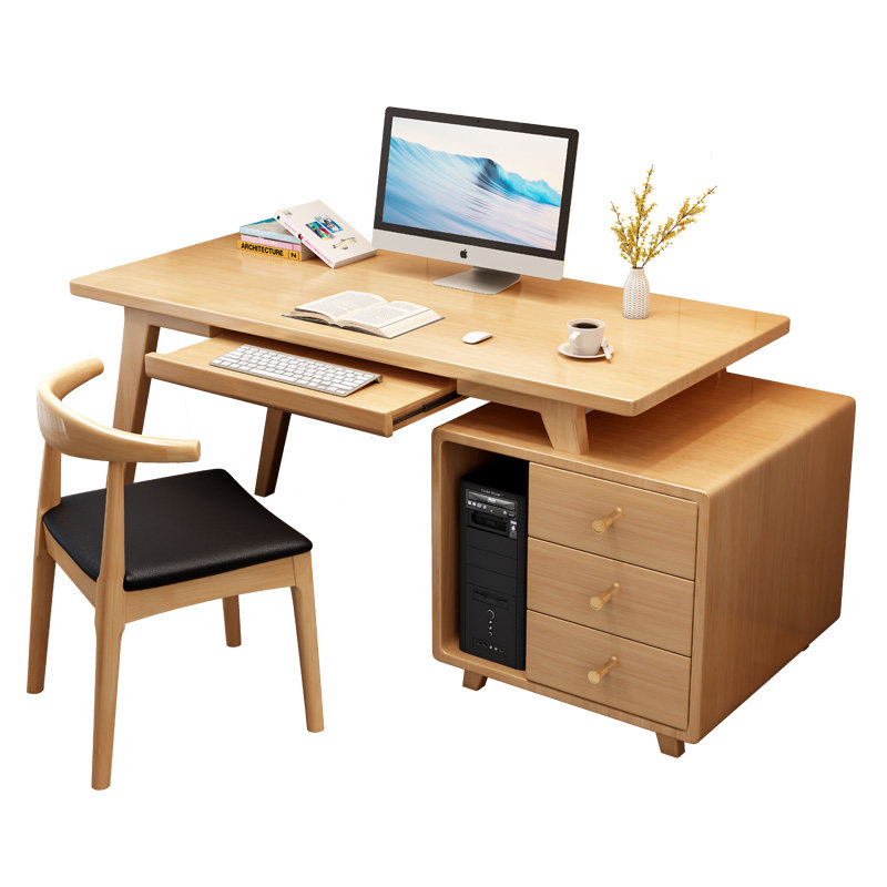 全实木书桌书柜一体现代台式电脑桌伸缩转角家用卧室写字桌,住宅家具,电脑桌,淘宝优惠券,粉丝福利购,淘宝优惠卷