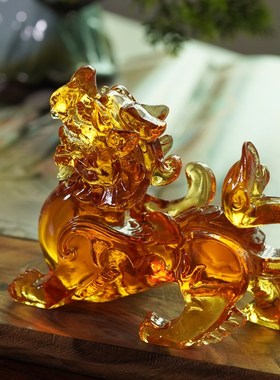 蛇年吉祥物琉璃招财守财飞天貔貅公母一对家居客厅装饰品