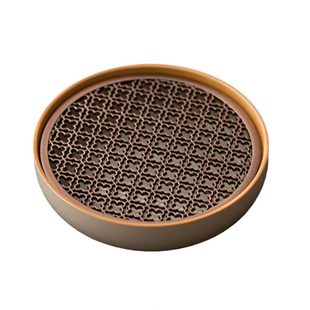 甄选米黄汝窑壶承茶承干泡台小型家用淋壶储水盖碗茶托壶垫茶具配