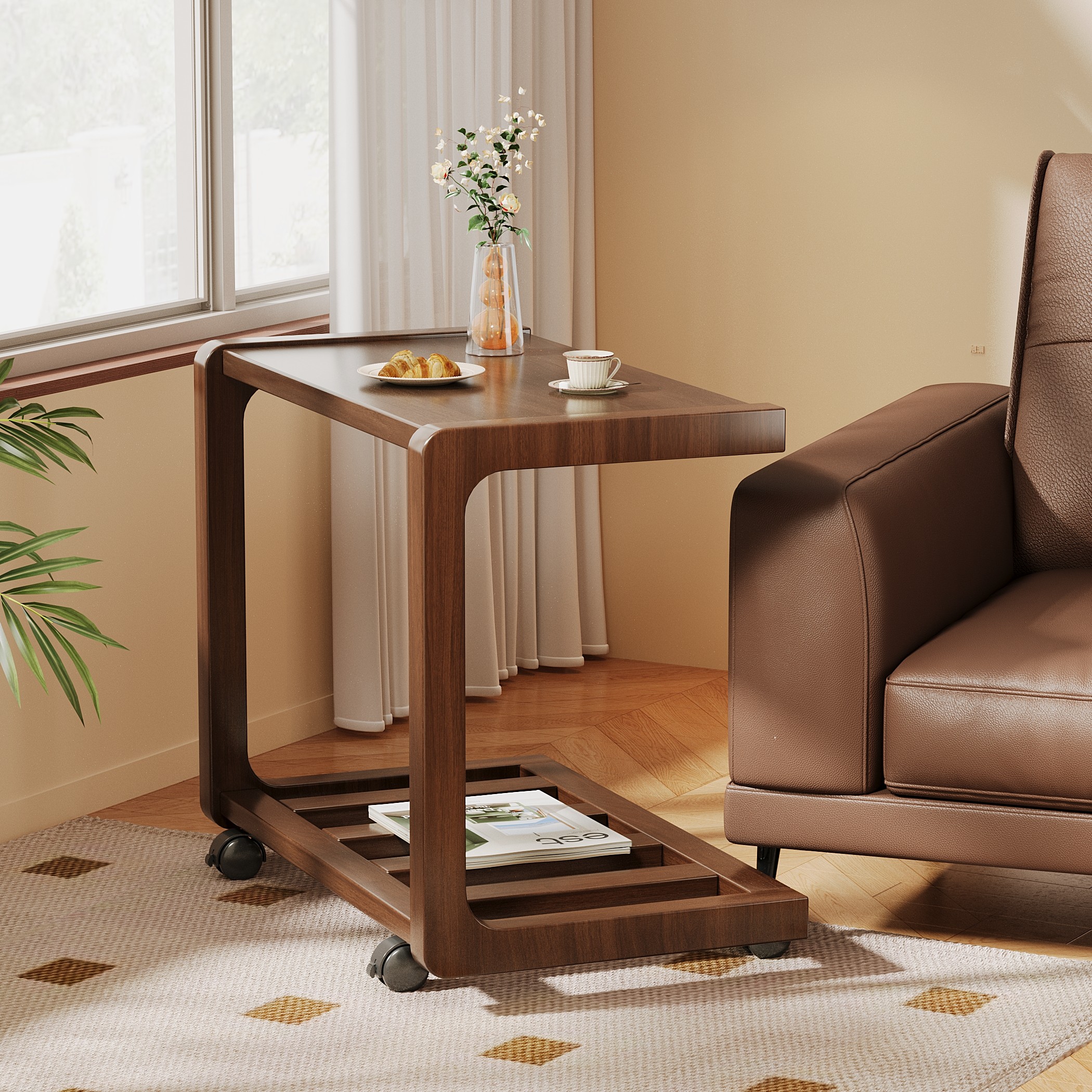 旭渊实木可移动沙发边几柜小桌子茶几家用客厅中古风床头柜餐桌子,住宅家具,角几/边几,淘宝优惠券,粉丝福利购,淘宝优惠卷