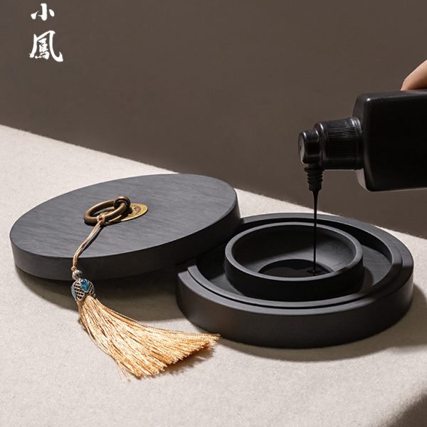 张小凤新款火锅砚台毛笔书法专用学生初学者防蒸发带盖防干不干墨