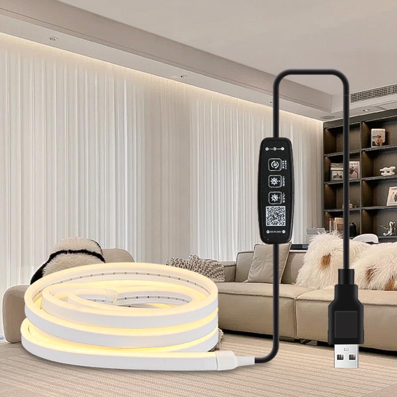 窗帘盒灯带氛围充电式免布线自S粘电智能无线悬浮窗窗UB插飘灯条