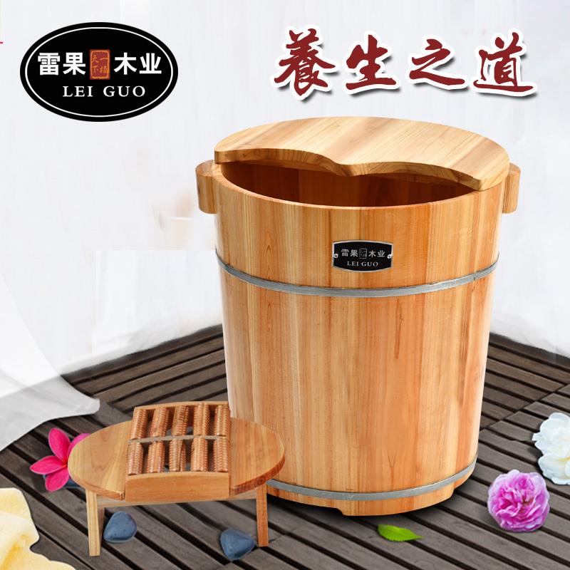 藏生堂木0001桶高40cm盖足浴桶木桶泡脚桶蒸洗脚盆熏药足疗盆带加