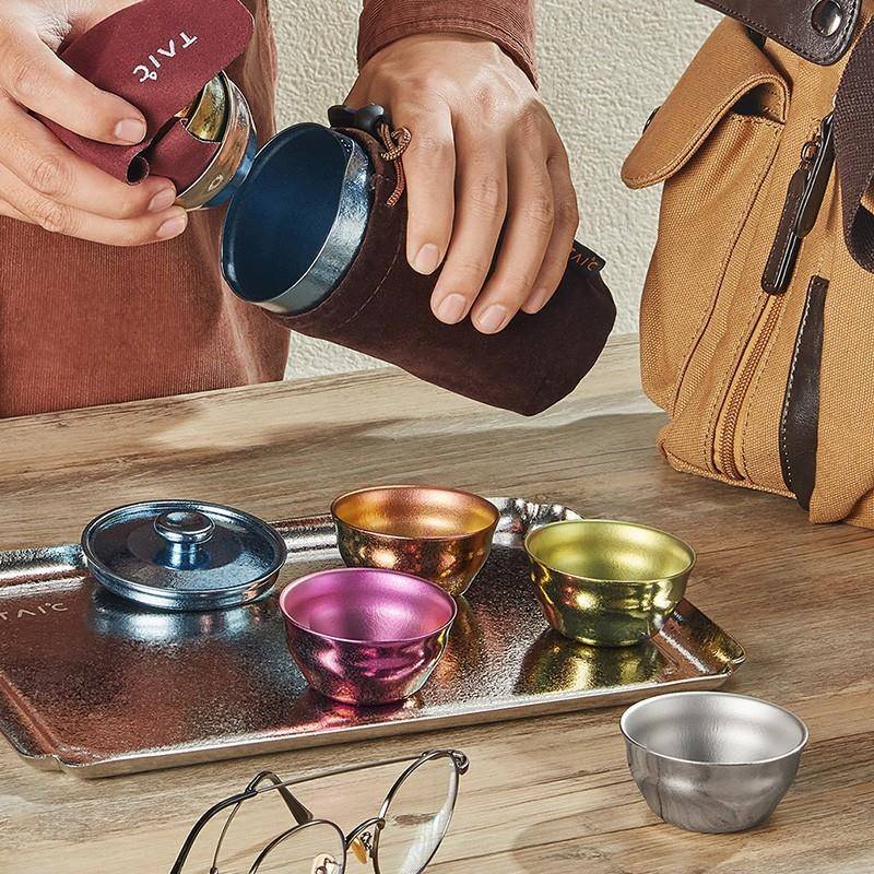 TAIC纯钛茶具家用送礼茶泡外器携旅行便功夫茶具套装户双层快T330