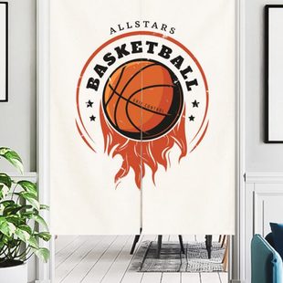 NBA球星遮挡帘半帘隔断帘布帘子免打孔挂帘 篮球系列门帘定制