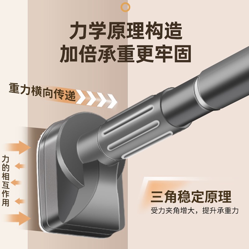 卫生间支撑凉挂衣杆子免打孔伸缩晾衣杆阳台固定晾衣架窗帘杆