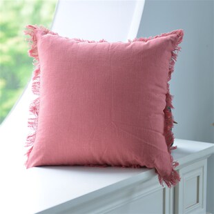 亚麻纯色须边棉麻靠枕流苏手工边民宿沙发靠背卧室床上抱枕靠垫