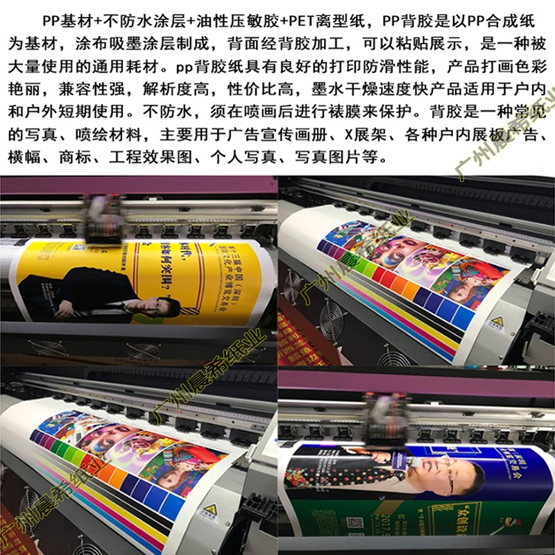 户内写真耗材160Q千帆PP背胶哑面喷墨打印卷筒纸高清海报喷绘画布