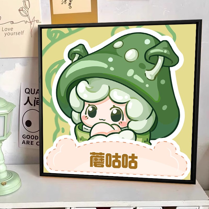 可爱卡通元梦之星数字油画diy填充儿童油画画手绘涂鸦装饰丙烯画图片